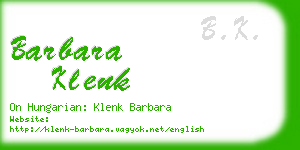 barbara klenk business card